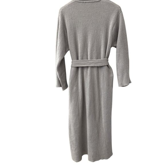 Natori Tranquility Chenille Midi Robe Gray Size Medium - Picture 3 of 11